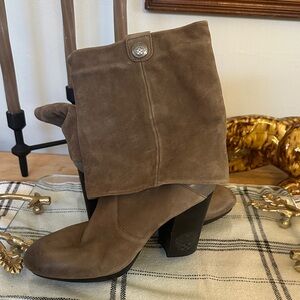 Vince Camuto Taupe Suede Ankle Boots